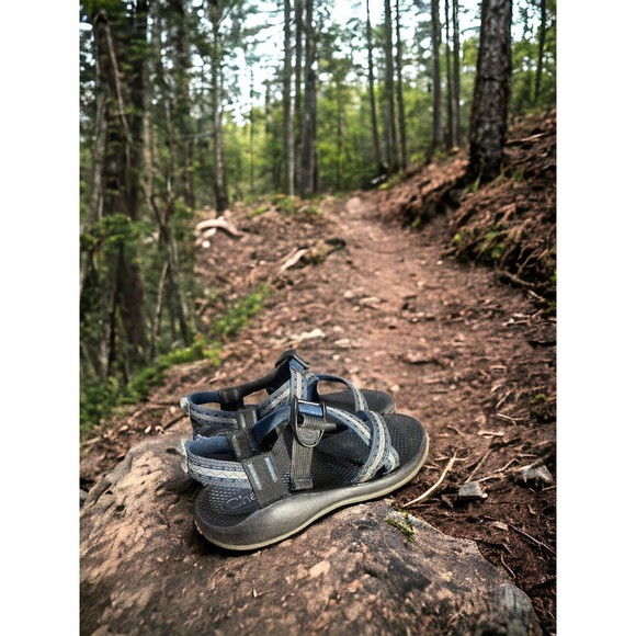 Chaco Z1 Ecotread Sandals Kid's Youth Black Blue Z Strap J180193 Size 5 - Picture 1 of 8